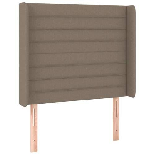 Krevet box spring s madracem LED smeđesivi 90x200 cm tkanina - Sivo-smeđa 90 x 200 cm vodoravne pruge Cijena