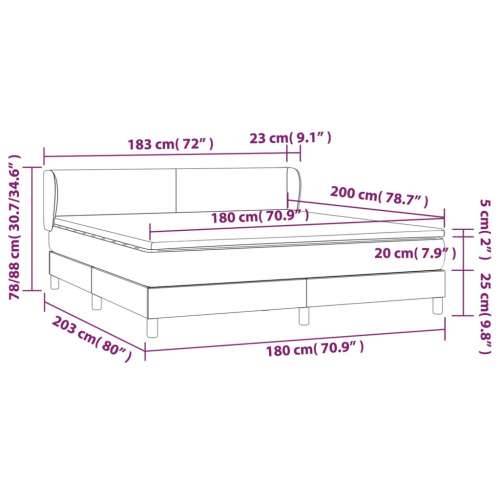 Krevet s oprugama i madracem krem 180x200 cm od tkanine - Krema 180 x 200 cm Gladak dizajn Cijena