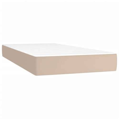Krevet s oprugama i madrac cappuccino 100x200cm od umjetne kože - Boja cappuccina 100 x 200 cm Gladak dizajn Cijena