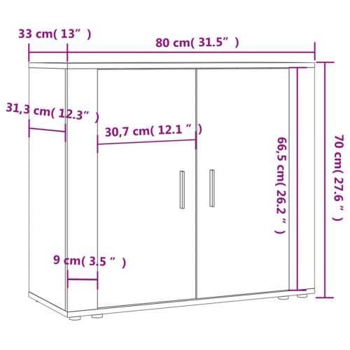 Komoda sivog hrasta sonome 80x33x70 cm od konstruiranog drva - Sivi hrast sonoma 1 Cijena