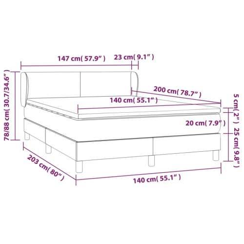 Krevet s oprugama i madracem sivi 140x200 cm od umjetne kože - Siva 140 x 200 cm Gladak dizajn Cijena