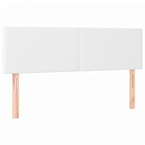 Krevet s oprugama i madracem bijeli 140x190 cm od umjetne kože - Bijela 140 x 190 cm Gladak dizajn Cijena