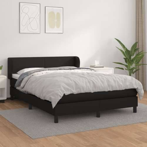 Krevet s oprugama i madracem crni 140 x 190 cm od umjetne kože - Crna 140 x 190 cm Gladak dizajn Cijena