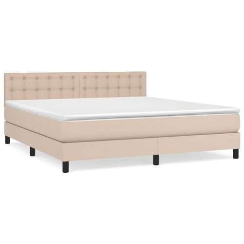 Krevet s oprugama i madrac cappuccino 160x200cm od umjetne kože - Boja cappuccina 160 x 200 cm gumbi Cijena