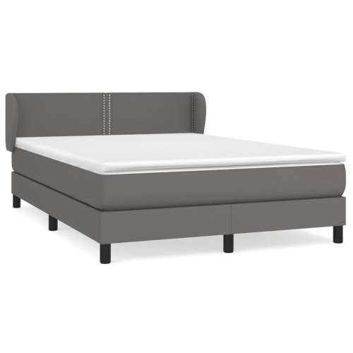 Krevet s oprugama i madracem sivi 140x190 cm od umjetne kože - Siva 140 x 190 cm Obično s čavlima Cijena
