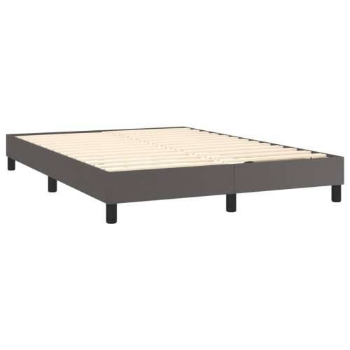 Krevet s oprugama i madracem sivi 140x190 cm od umjetne kože - Siva 140 x 190 cm Obično s čavlima Cijena