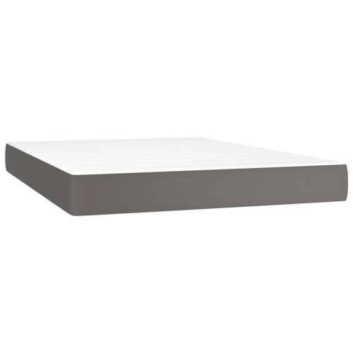 Krevet s oprugama i madracem sivi 140x190 cm od umjetne kože - Siva 140 x 190 cm gumbi Cijena