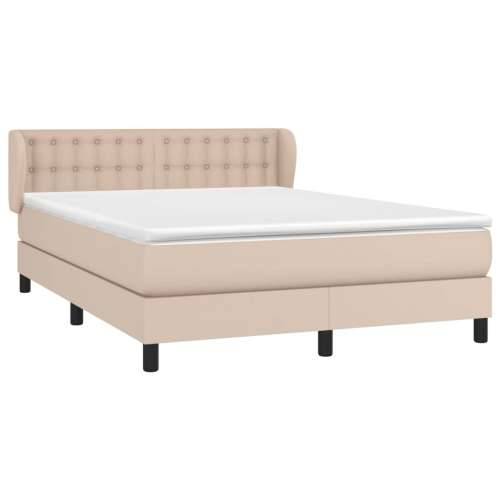 Krevet s oprugama i madrac cappuccino 140x190cm od umjetne kože - Boja cappuccina 140 x 190 cm gumbi Cijena