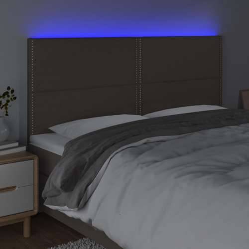 LED uzglavlje smeđesivo 160x5x118/128 cm od tkanine - Sivo-smeđa 160 x 5 x 118/128 cm 1 Cijena