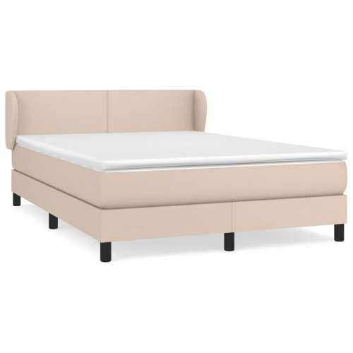 Krevet s oprugama i madrac cappuccino 140x190cm od umjetne kože - Boja cappuccina 140 x 190 cm Gladak dizajn Cijena