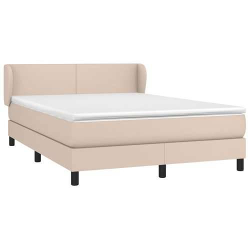 Krevet s oprugama i madrac cappuccino 140x190cm od umjetne kože - Boja cappuccina 140 x 190 cm Gladak dizajn Cijena
