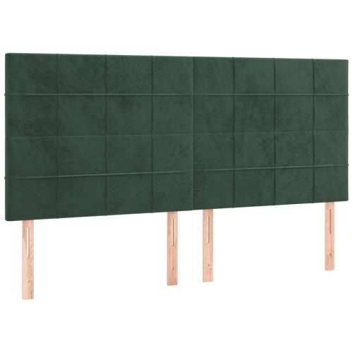 LED uzglavlje tamnozeleno 200x5x118/128 cm baršunasto - Tamnozelena 200 x 5 x 118/128 cm 1 Cijena