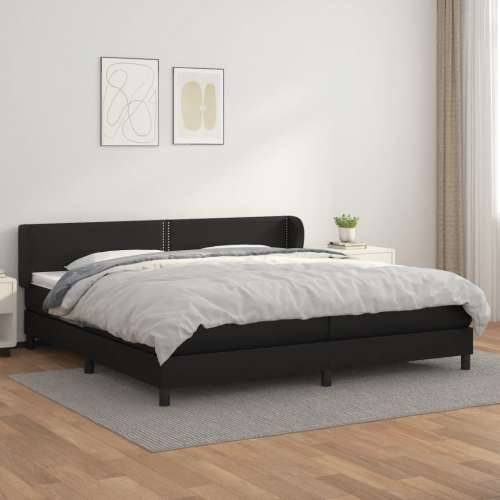 Krevet s oprugama i madracem crni 200x200 cm od umjetne kože - Crna 200 x 200 cm Obično s čavlima Cijena