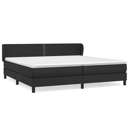 Krevet s oprugama i madracem crni 200x200 cm od umjetne kože - Crna 200 x 200 cm Obično s čavlima Cijena