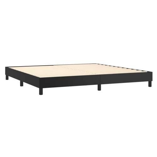 Krevet s oprugama i madracem crni 200x200 cm od umjetne kože - Crna 200 x 200 cm Obično s čavlima Cijena