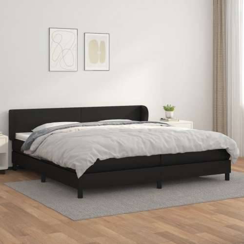 Krevet s oprugama i madracem crni 200x200 cm od umjetne kože - Crna 200 x 200 cm Gladak dizajn Cijena