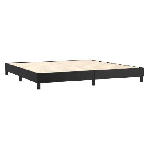 Krevet s oprugama i madracem crni 200x200 cm od umjetne kože - Crna 200 x 200 cm Gladak dizajn Cijena