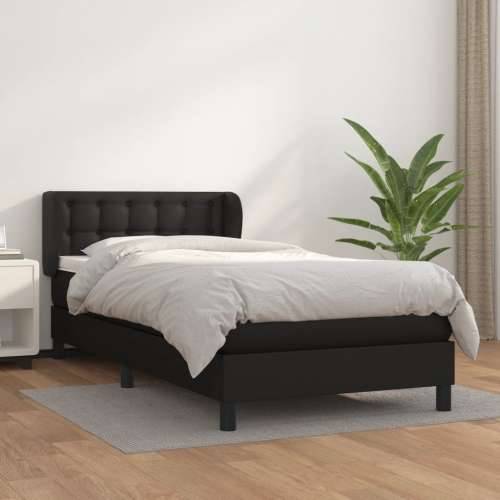 Krevet s oprugama i madracem crni 100x200 cm od umjetne kože - Crna 100 x 200 cm gumbi Cijena
