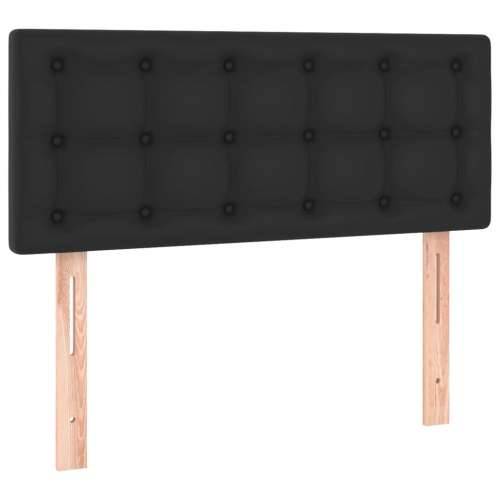 Krevet s oprugama i madracem crni 100x200 cm od umjetne kože - Crna 100 x 200 cm gumbi Cijena