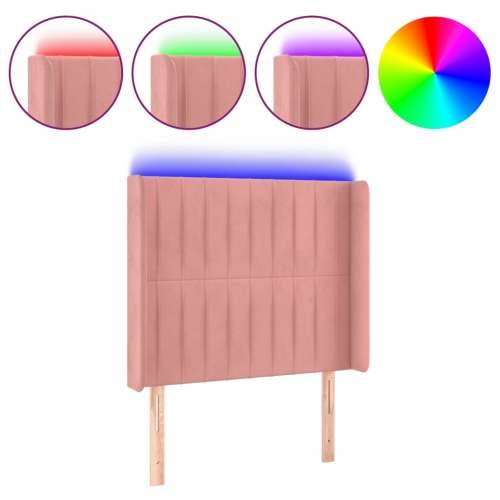 LED uzglavlje ružičasto 93x16x118/128 cm baršunasto - Ružičasta 93 x 16 x 118/128 cm 1 Cijena