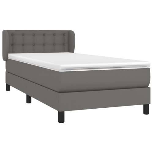 Krevet s oprugama i madracem sivi 100x200 cm od umjetne kože - Siva 100 x 200 cm gumbi Cijena
