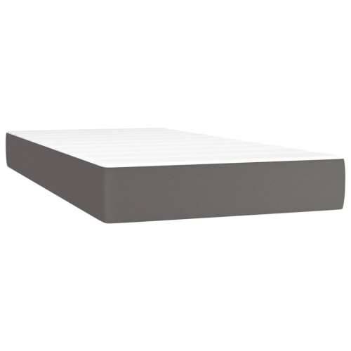 Krevet s oprugama i madracem sivi 100x200 cm od umjetne kože - Siva 100 x 200 cm gumbi Cijena