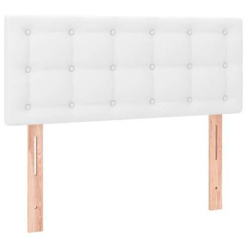 Krevet s oprugama i madracem bijeli 100x200 cm od umjetne kože - Bijela 100 x 200 cm gumbi Cijena