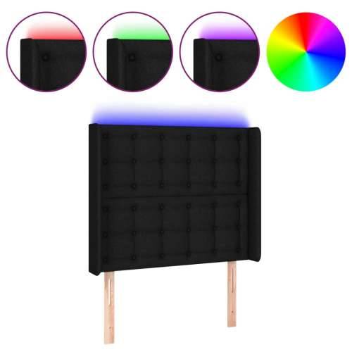 LED uzglavlje crno 103 x 16 x 118/128 cm od tkanine - Crna 103 x 16 x 118/128 cm 1 Cijena