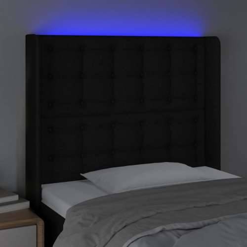 LED uzglavlje crno 103 x 16 x 118/128 cm od tkanine - Crna 103 x 16 x 118/128 cm 1 Cijena