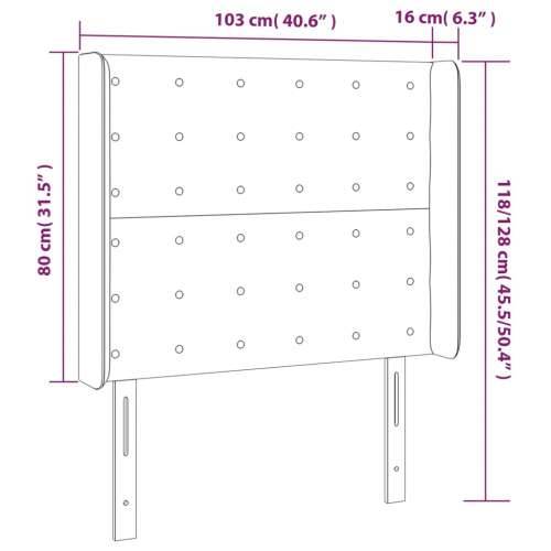 LED uzglavlje crno 103 x 16 x 118/128 cm od tkanine - Crna 103 x 16 x 118/128 cm 1 Cijena