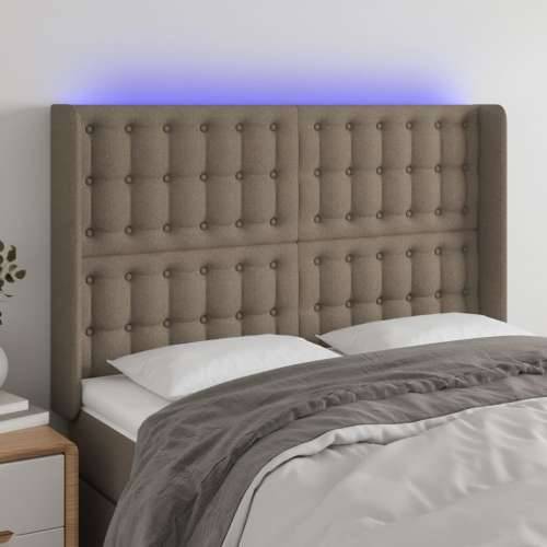 LED uzglavlje smeđesivo 147 x 16 x 118/128 cm od tkanine - Sivo-smeđa 147 x 16 x 118/128 cm 1 Cijena