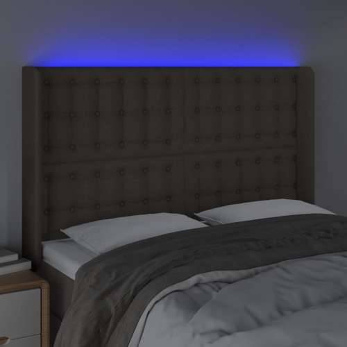 LED uzglavlje smeđesivo 147 x 16 x 118/128 cm od tkanine - Sivo-smeđa 147 x 16 x 118/128 cm 1 Cijena
