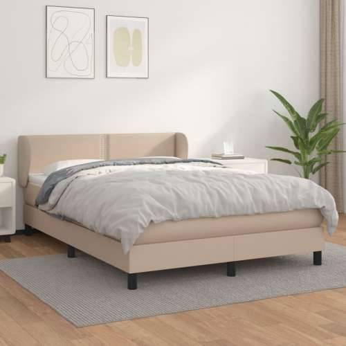 Krevet s oprugama i madrac cappuccino 140x190cm od umjetne kože - Boja cappuccina 140 x 190 cm Obično s čavlima Cijena
