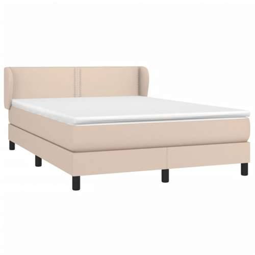 Krevet s oprugama i madrac cappuccino 140x190cm od umjetne kože - Boja cappuccina 140 x 190 cm Obično s čavlima Cijena