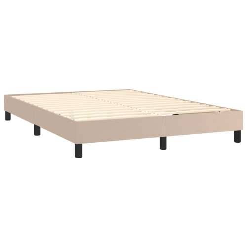Krevet s oprugama i madrac cappuccino 140x190cm od umjetne kože - Boja cappuccina 140 x 190 cm Obično s čavlima Cijena
