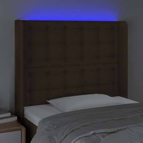 LED uzglavlje tamnosmeđe 93x16x118/128 cm od tkanine - Tamno smeđa 93 x 16 x 118/128 cm 1 Cijena