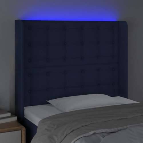 LED uzglavlje plavo 93 x 16 x 118/128 cm od tkanine - Plava 93 x 16 x 118/128 cm 1 Cijena