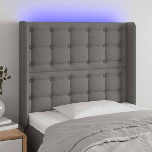 LED uzglavlje tamnosivo 103 x 16 x 118/128 cm od tkanine - Tamno siva 103 x 16 x 118/128 cm 1 Cijena
