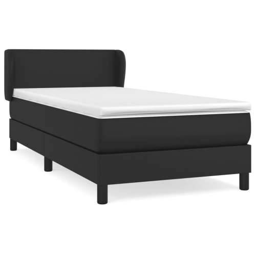 Krevet s oprugama i madracem crni 100x200 cm od umjetne kože - Crna 100 x 200 cm Gladak dizajn Cijena