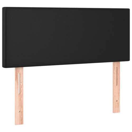 Krevet s oprugama i madracem crni 100x200 cm od umjetne kože - Crna 100 x 200 cm Gladak dizajn Cijena