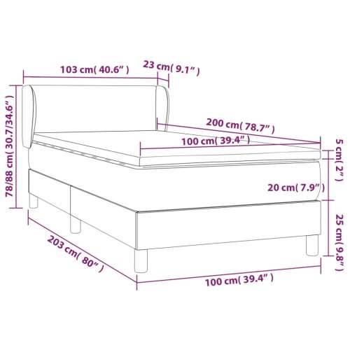 Krevet s oprugama i madracem crni 100x200 cm od umjetne kože - Crna 100 x 200 cm Gladak dizajn Cijena