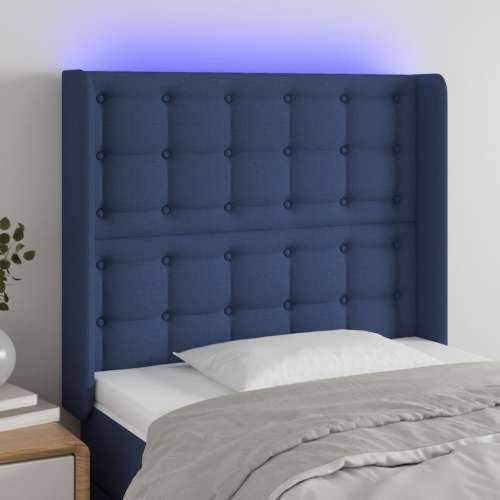 LED uzglavlje plavo 83 x 16 x 118/128 cm od tkanine - Plava 83 x 16 x 118/128 cm 1 Cijena