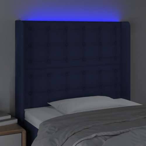 LED uzglavlje plavo 103 x 16 x 118/128 cm od tkanine - Plava 103 x 16 x 118/128 cm 1 Cijena