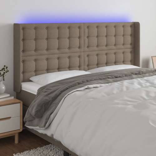 LED uzglavlje smeđesivo 163 x 16 x 118/128 cm od tkanine - Sivo-smeđa 163 x 16 x 118/128 cm 1 Cijena