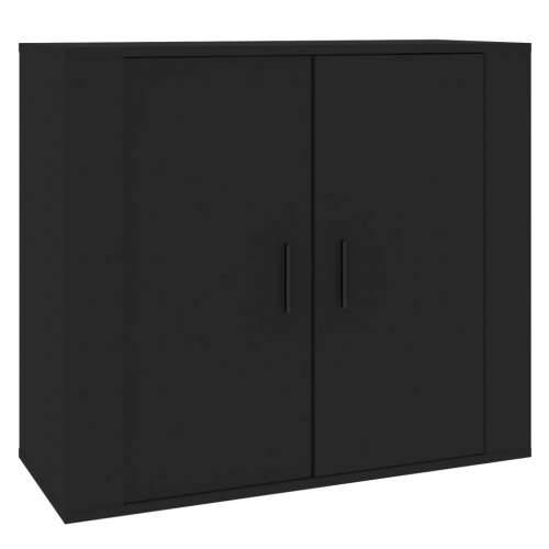 Komoda crna 80 x 33 x 70 cm od konstruiranog drva - Crna 1 Cijena