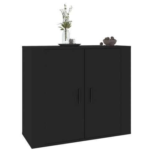 Komoda crna 80 x 33 x 70 cm od konstruiranog drva - Crna 1 Cijena
