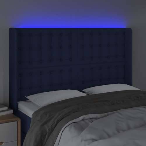 LED uzglavlje plavo 147 x 16 x 118/128 cm od tkanine - Plava 147 x 16 x 118/128 cm 1 Cijena