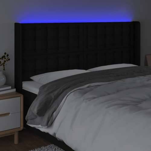 LED uzglavlje crno 203 x 16 x 118/128 cm od tkanine - Crna 203 x 16 x 118/128 cm 1 Cijena