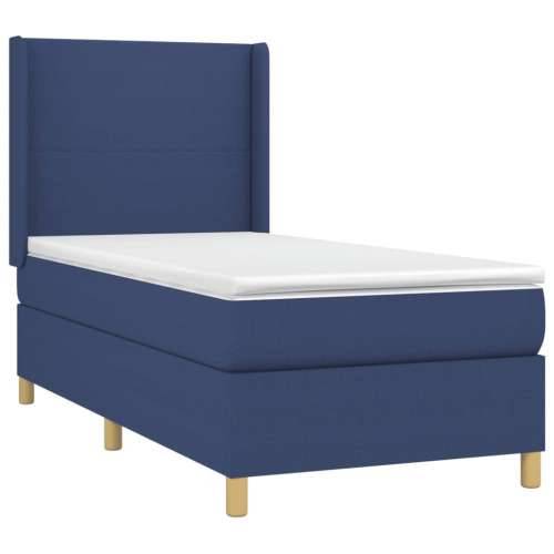 Krevet box spring s madracem LED plavi 90x200 cm od tkanine - Plava 90 x 200 cm Gladak dizajn Cijena