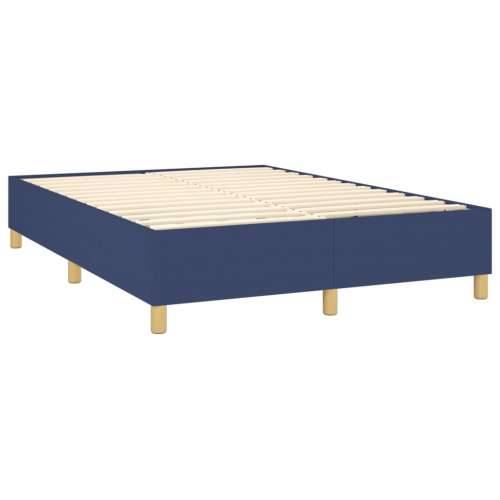 Krevet box spring s madracem LED plavi 140x200 cm od tkanine - Plava 140 x 200 cm Blok s kvadratima Cijena